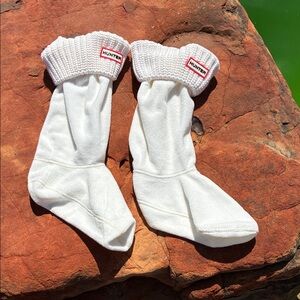 Hunter White Knit Cuff  tagged Sock Liners L